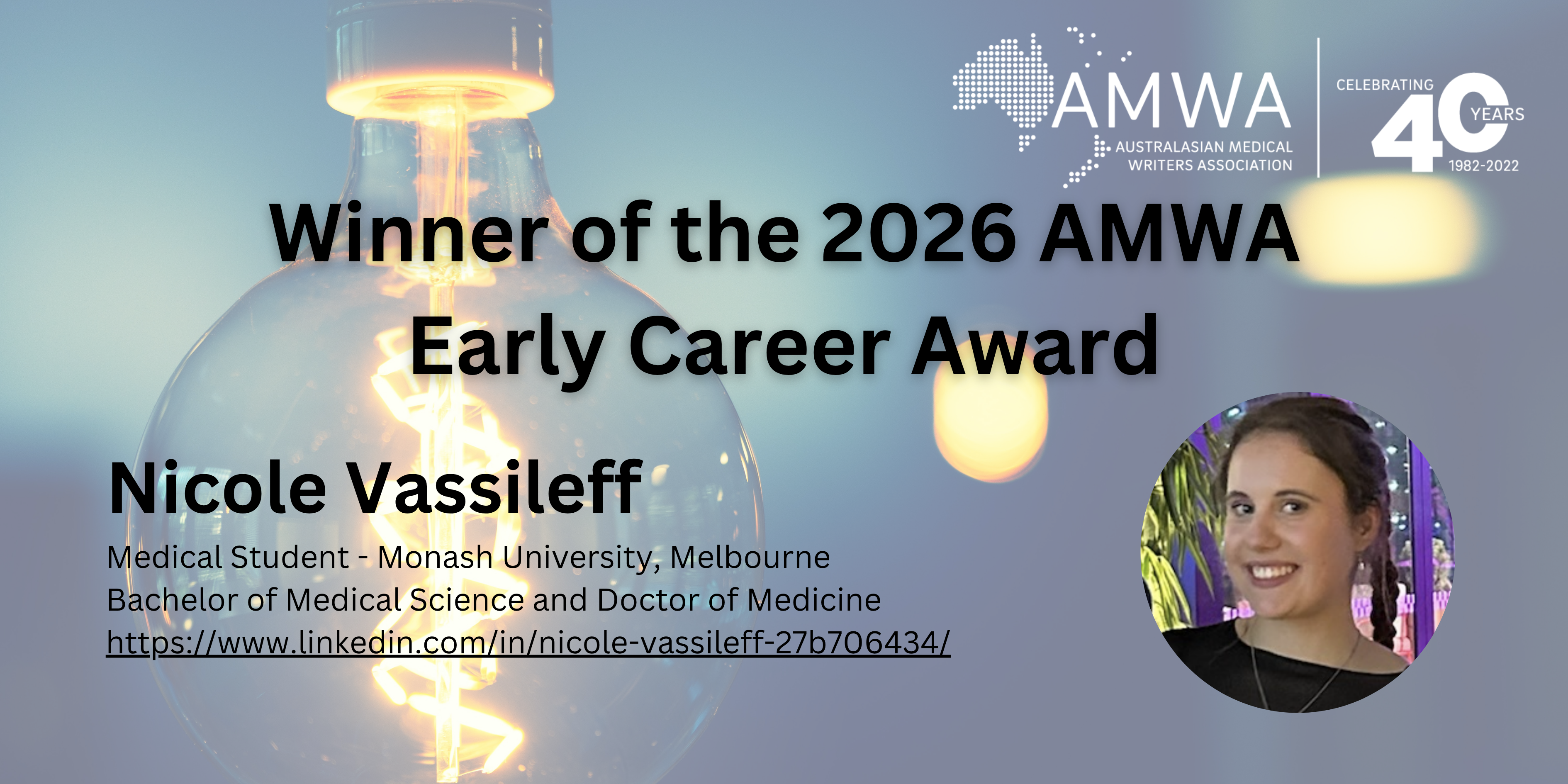 WINNER ANNOUNCEMENT! AMWA Early Career Award 2026